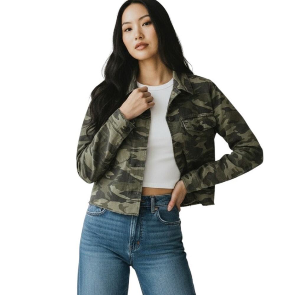 Mudd Women's Cropped Camo Jacket, Size L